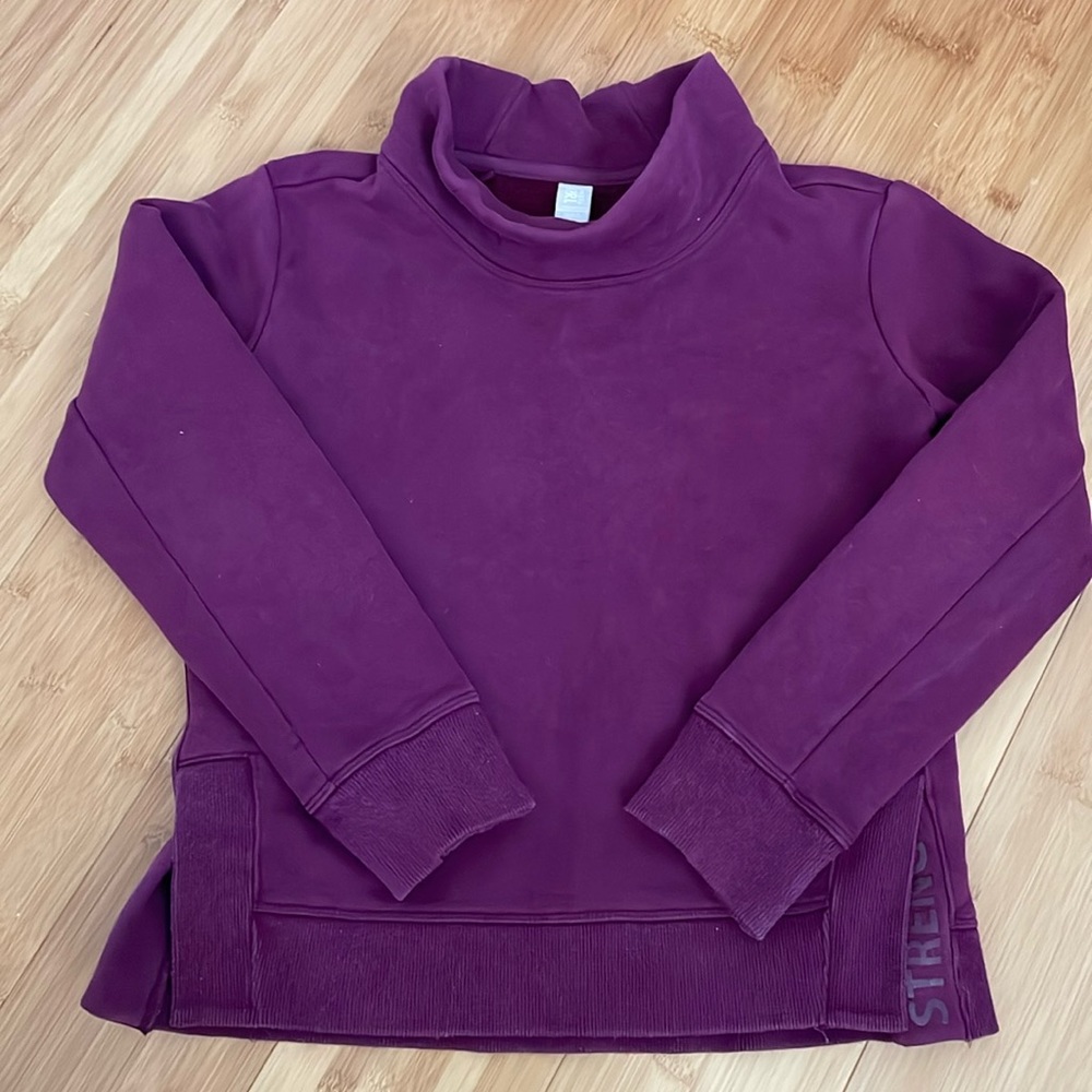 Athleta Girls L 12 Turtleneck Eggplant Sweatshirt